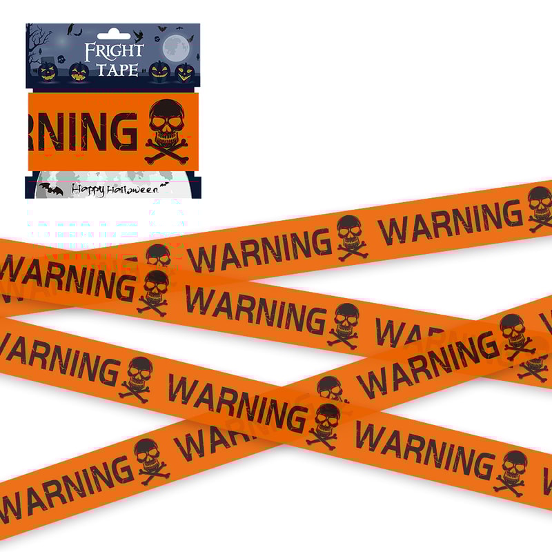 Plastic Skull Head Warning Tape, Witch Balloons, Halloween Decoration Props Window Prop