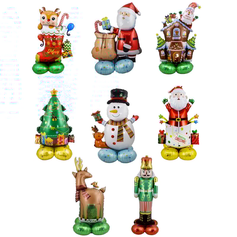 Christmas Snowman Foil Balloons Santa Claus Tree Elk Holiday Party Decorations 1