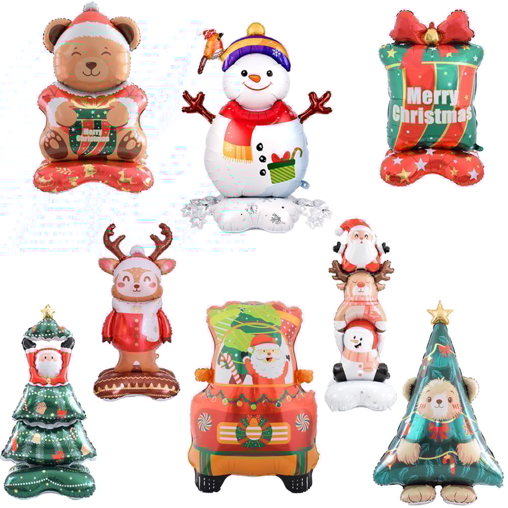 Christmas Snowman Foil Balloons Santa Claus Tree Elk Holiday Party Decorations 3