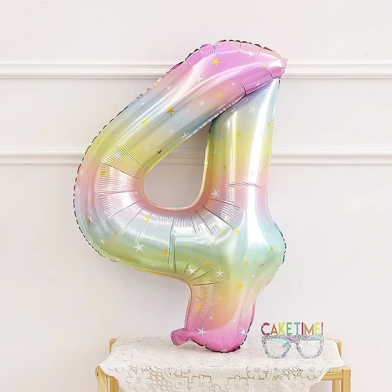 Printed Digital Foil Balloon With Stars For Birthday Anniversary Holiday Celebrations 7