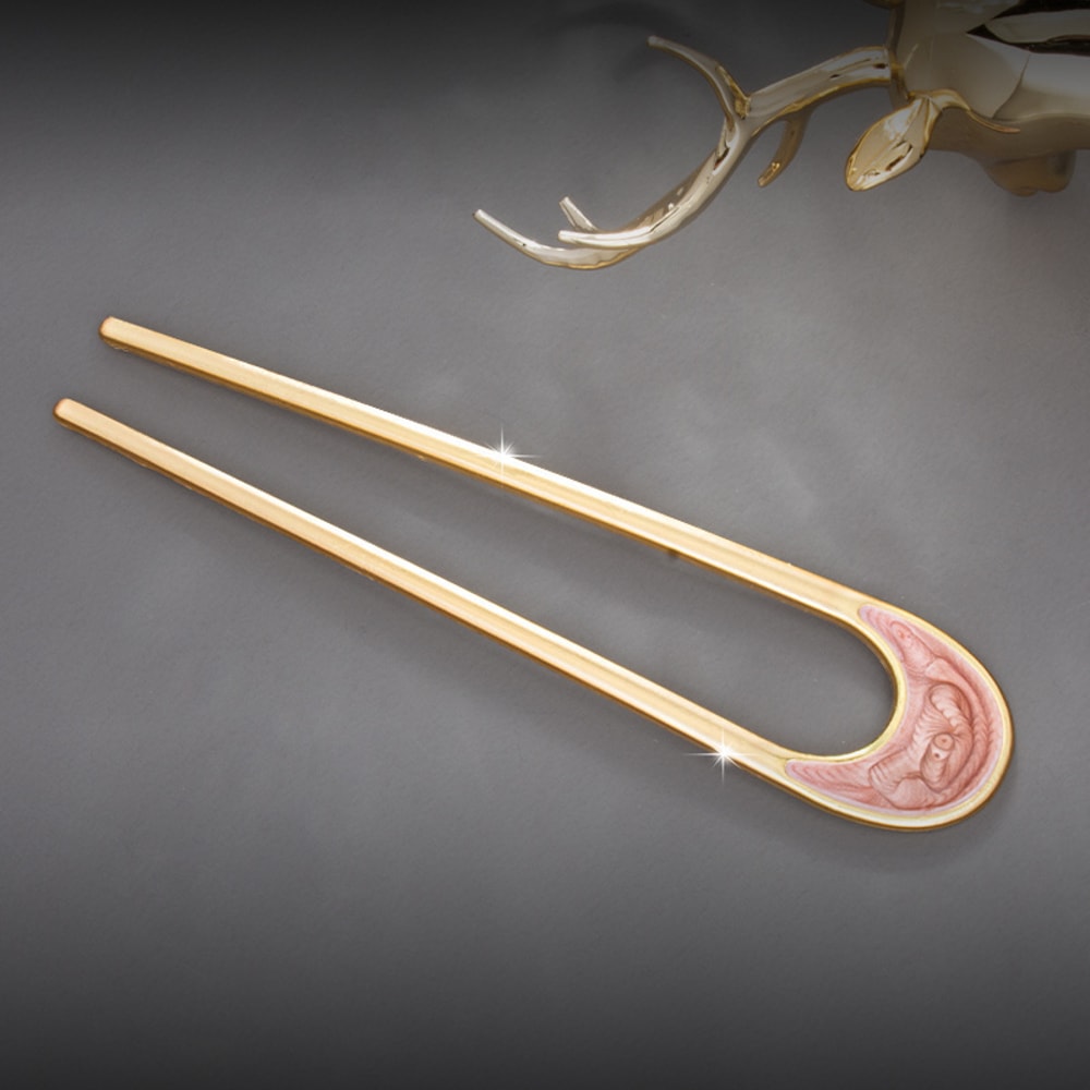Metal U Shape Hair Stick, Elegant Shell Enamel Hairpin for Women, Hairwear Accessories Jewelry
