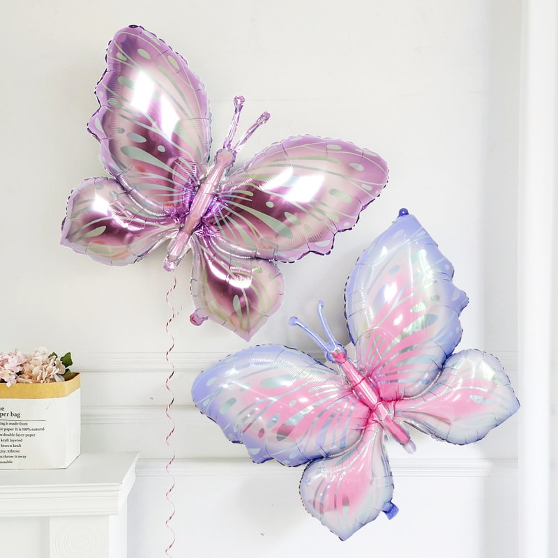 Kids Butterfly Helium Air Globos for Baby Shower, Birthday Party Decorations, Photo Props