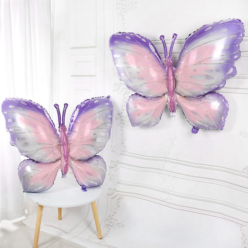 Kids Butterfly Helium Air Globos for Baby Shower, Birthday Party Decorations, Photo Props