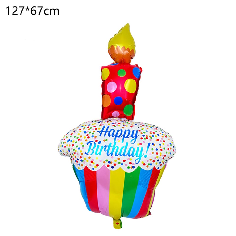 Cute Cake Balloon, Base Standing Foil Balloon, Kids Birthday Party Decor Supplies