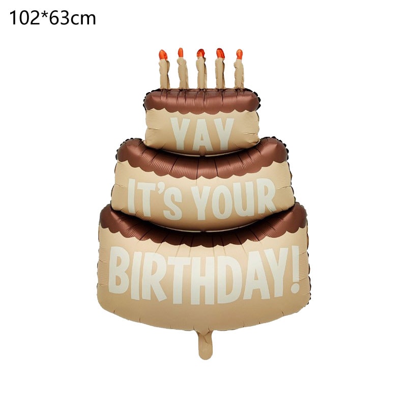 Cute Cake Balloon, Base Standing Foil Balloon, Kids Birthday Party Decor Supplies