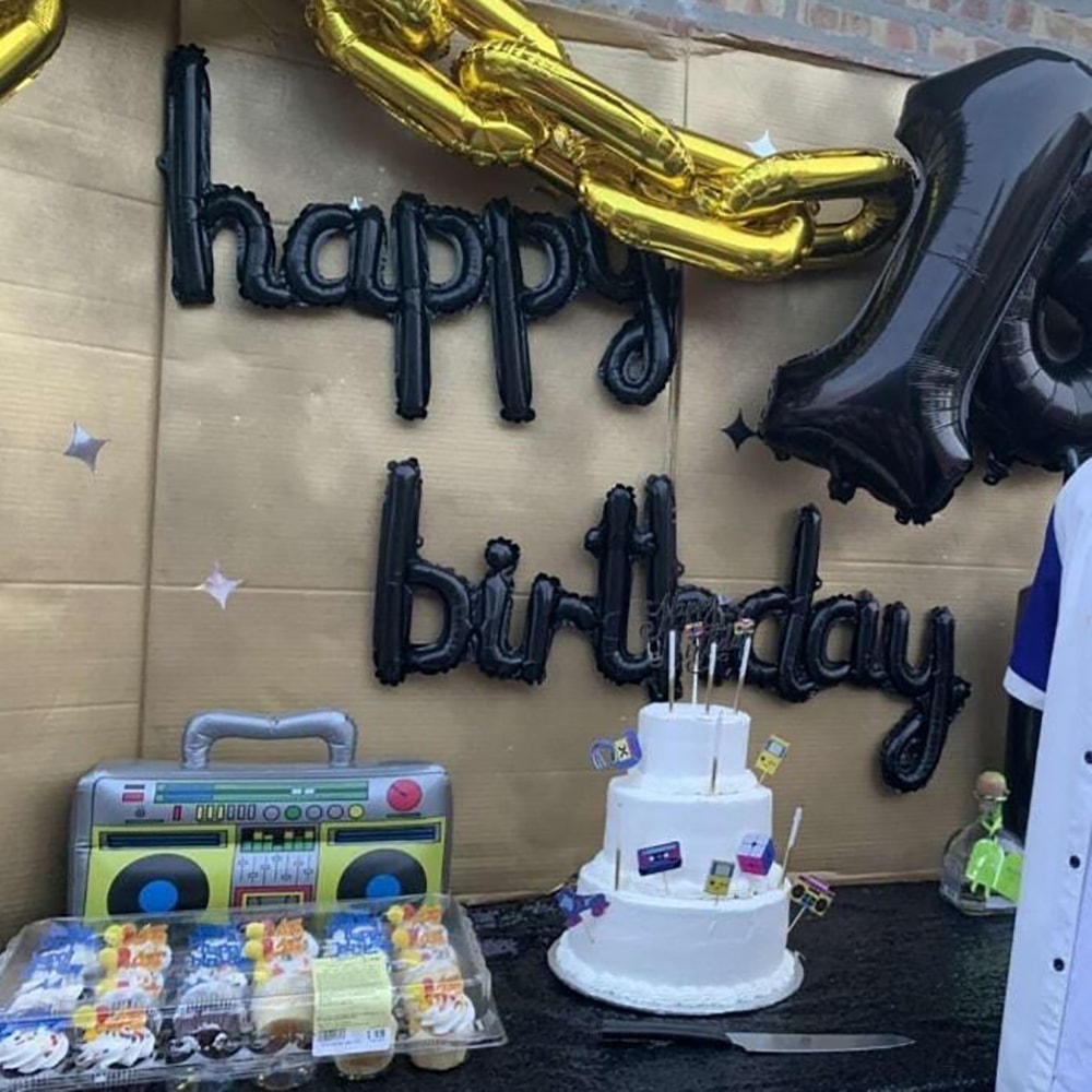 Aluminium Foil Balloon Pink Purple Birthday Party Decoration, DIY Home Accessories Prop