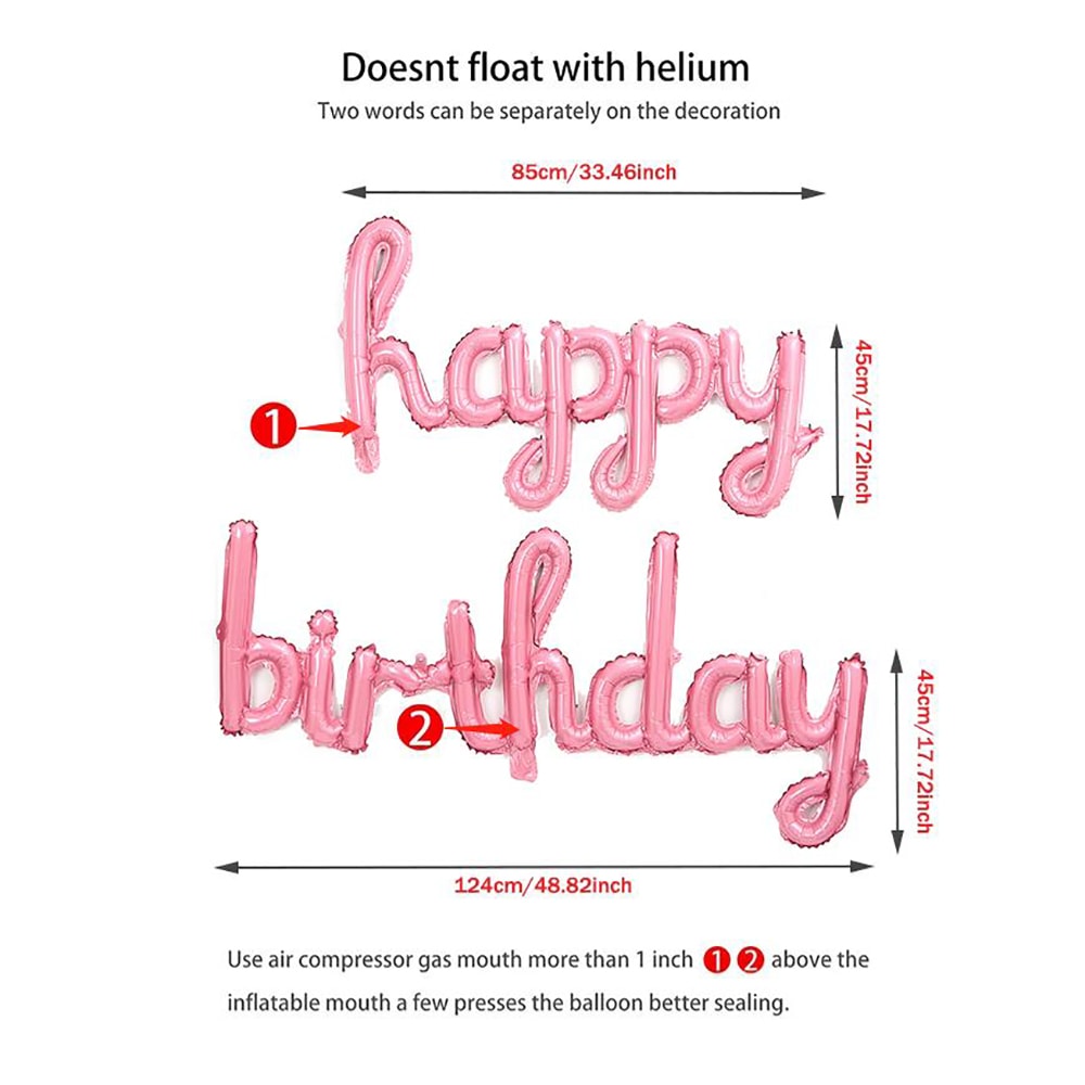 Aluminium Foil Balloon Pink Purple Birthday Party Decoration, DIY Home Accessories Prop