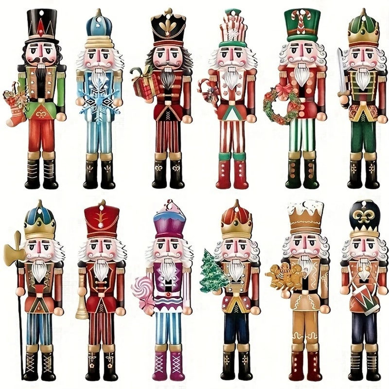 Christmas Nutcracker Wooden Decorative Set, Gift, Home Decor, Party Decoration