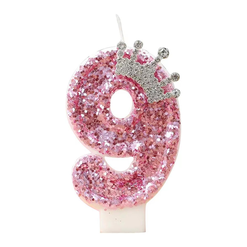 Princess Crown Birthday Candle, Creative Pink Candle for Girl's Happy Birthday Party Decoration