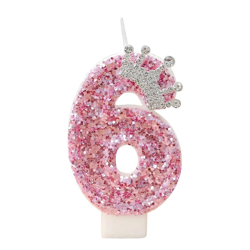Princess Crown Birthday Candle, Creative Pink Candle for Girl's Happy Birthday Party Decoration