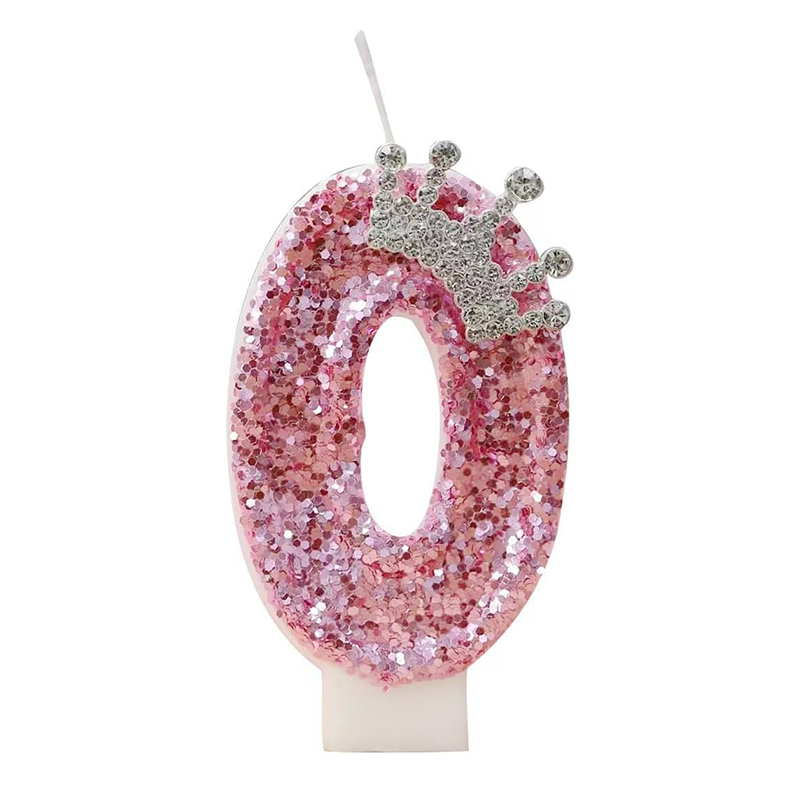 Princess Crown Birthday Candle, Creative Pink Candle for Girl's Happy Birthday Party Decoration