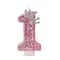 Princess Crown Birthday Candle, Creative Pink Candle for Girl's Happy Birthday Party Decoration
