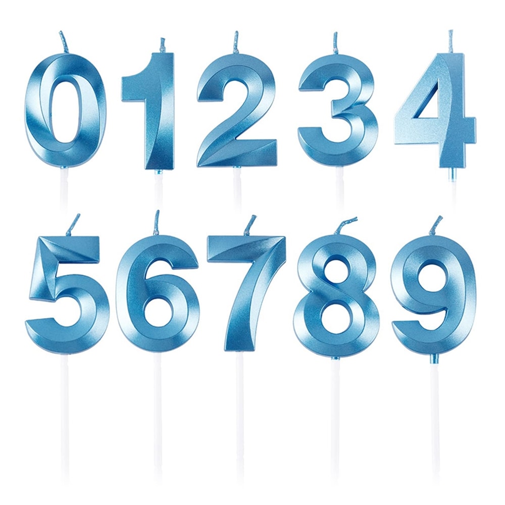Blue Pink Number Candles Cake Topper For Birthday Baby Shower Decorations 0