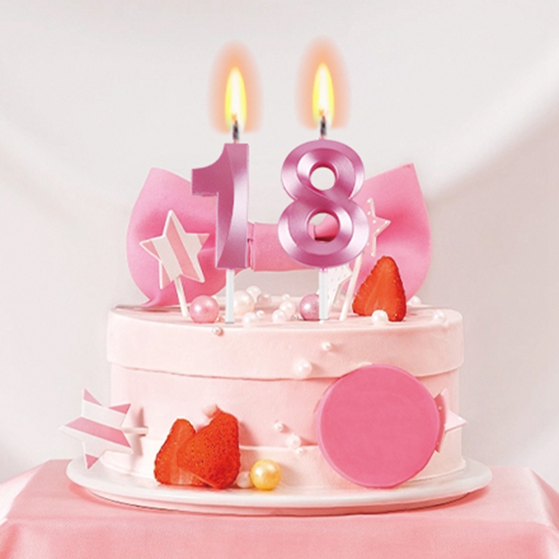 Blue Pink Number Candles Cake Topper For Birthday Baby Shower Decorations 3