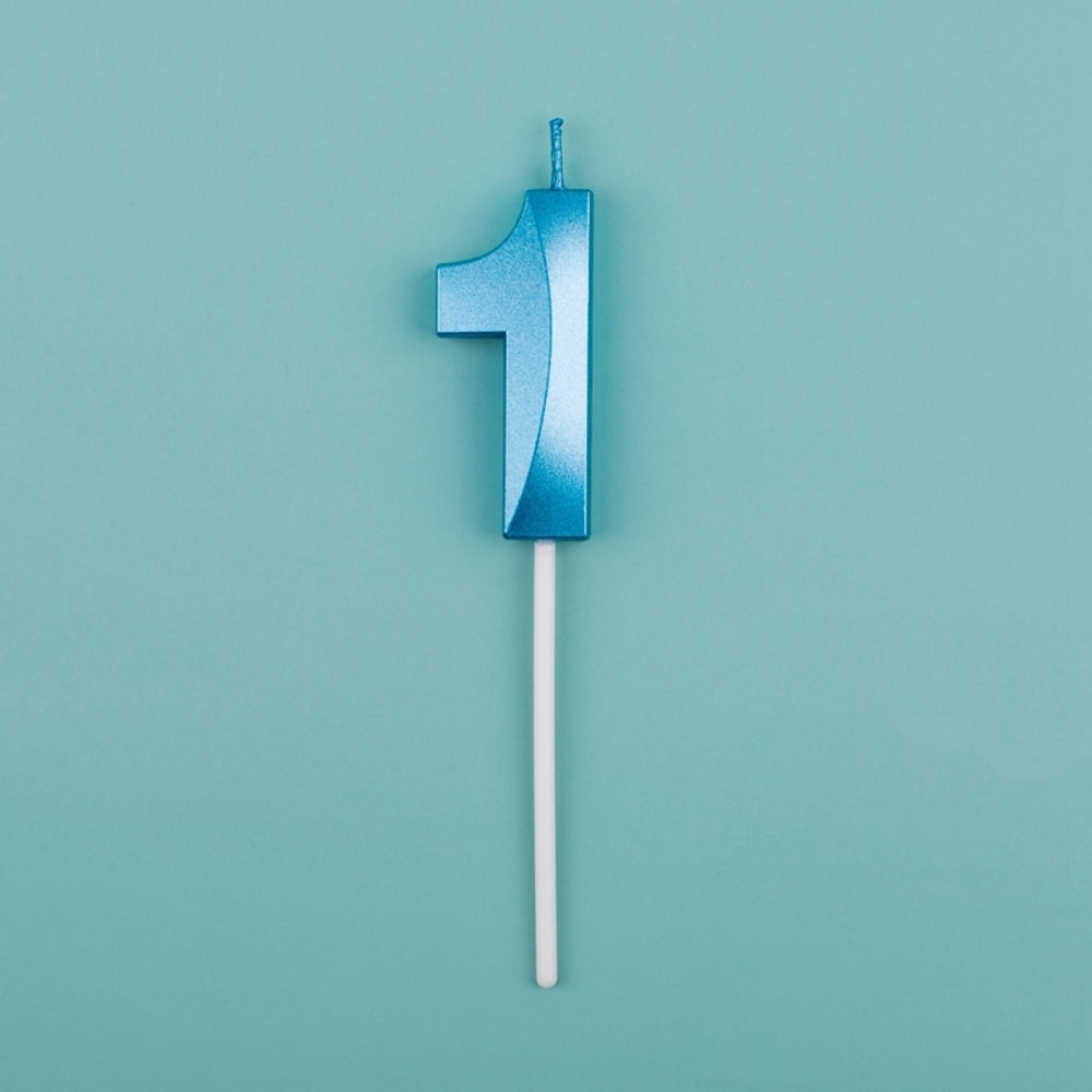 Blue Pink Number Candles Cake Topper For Birthday Baby Shower Decorations 17