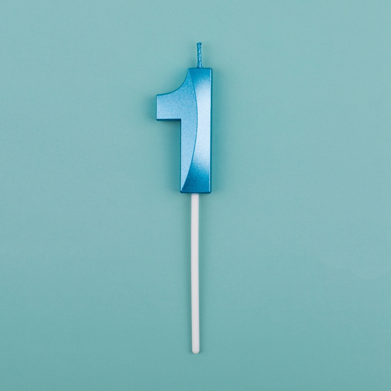 Blue Pink Number Candles Cake Topper For Birthday Baby Shower Decorations 17