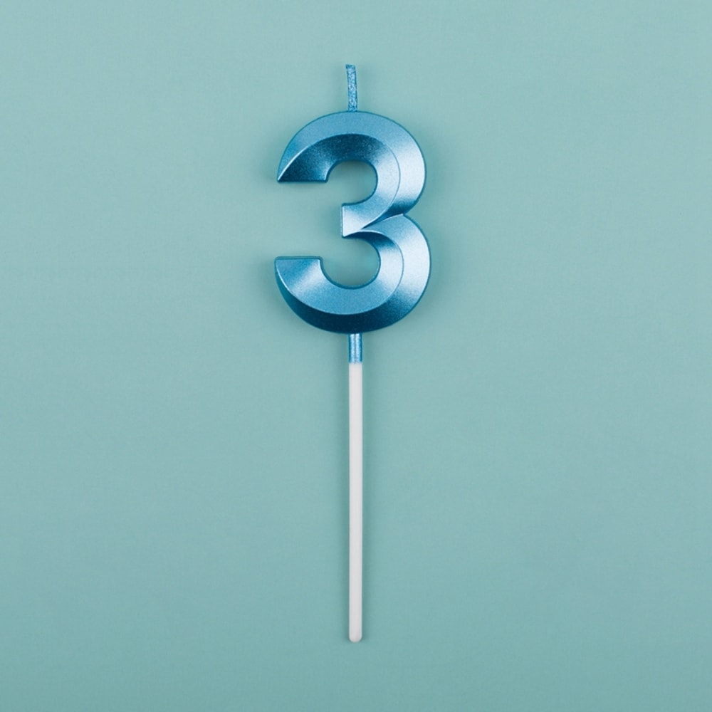 Blue Pink Number Candles Cake Topper For Birthday Baby Shower Decorations 19