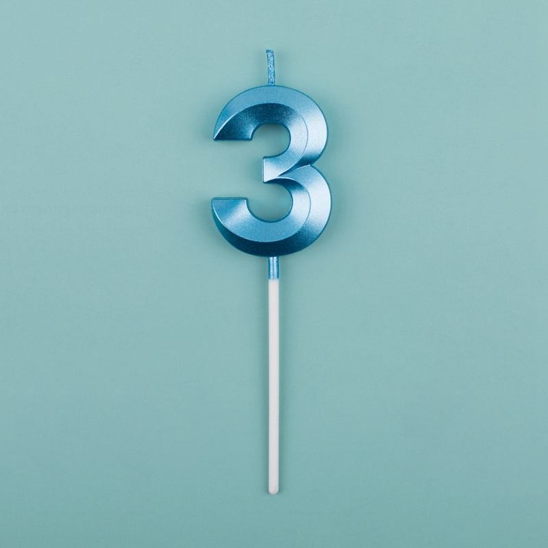 Blue Pink Number Candles Cake Topper For Birthday Baby Shower Decorations 19