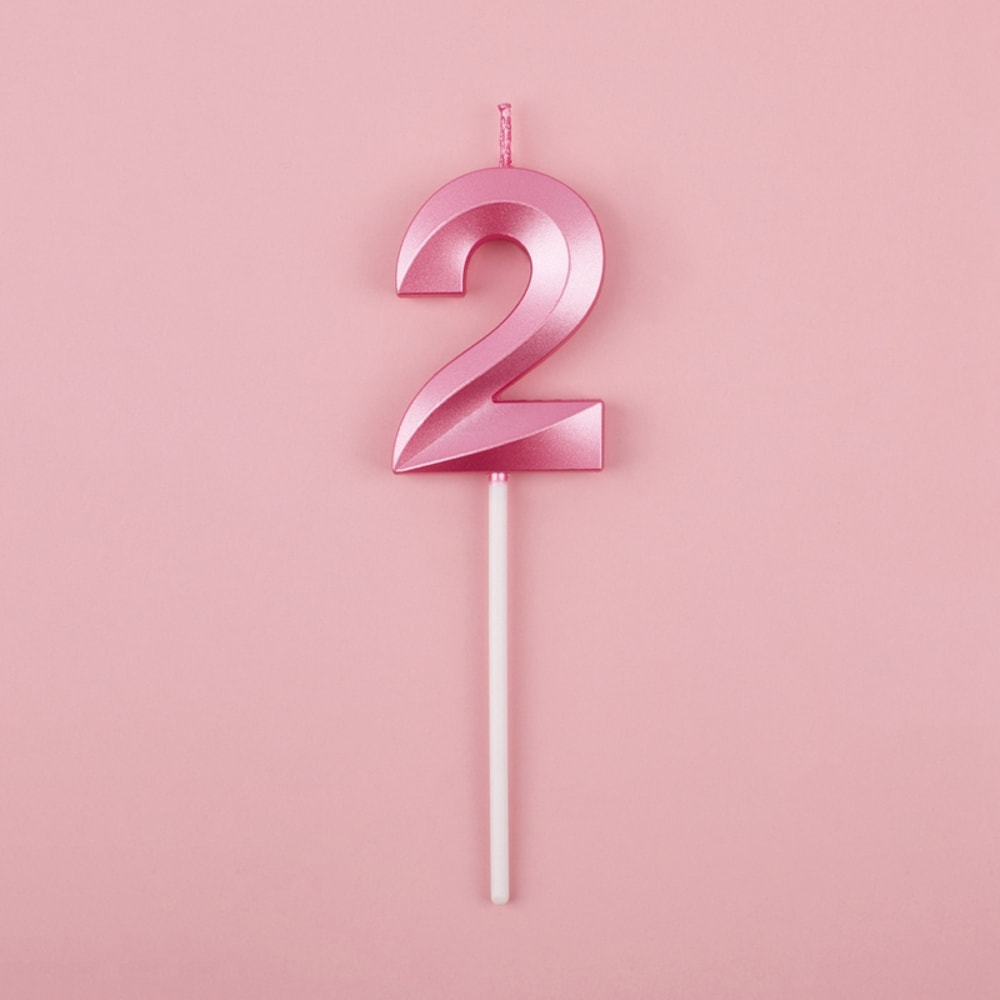 Blue Pink Number Candles Cake Topper For Birthday Baby Shower Decorations 8