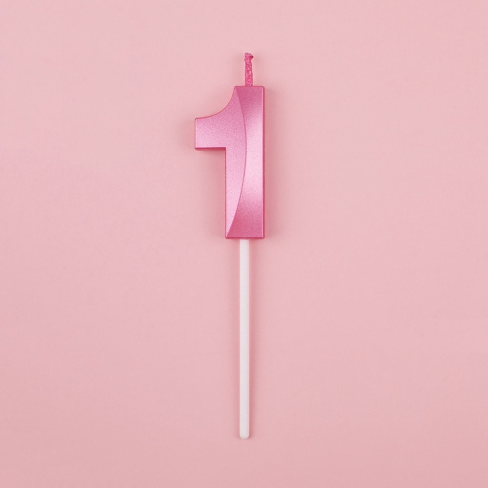 Blue Pink Number Candles Cake Topper For Birthday Baby Shower Decorations 7