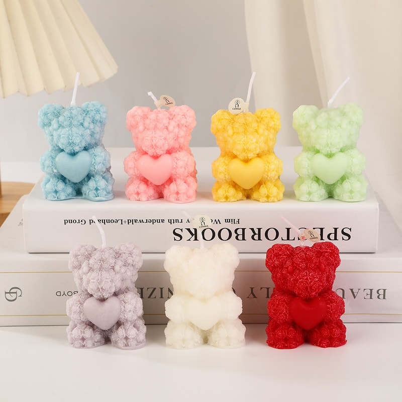 Festival Rose Bear Scented Candle Atmospheric Fragrance Souvenir For Home 0