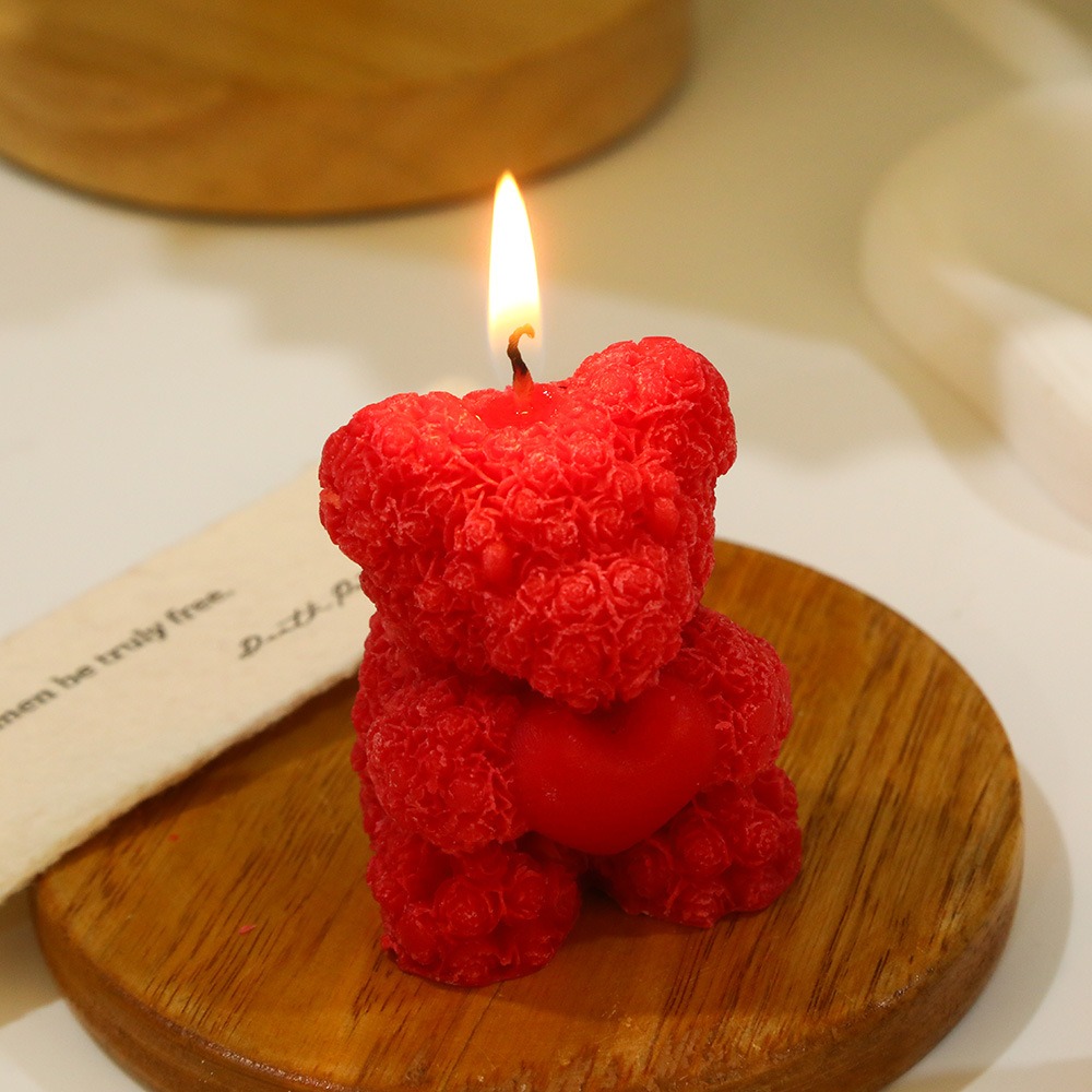 Festival Rose Bear Scented Candle Atmospheric Fragrance Souvenir For Home 3