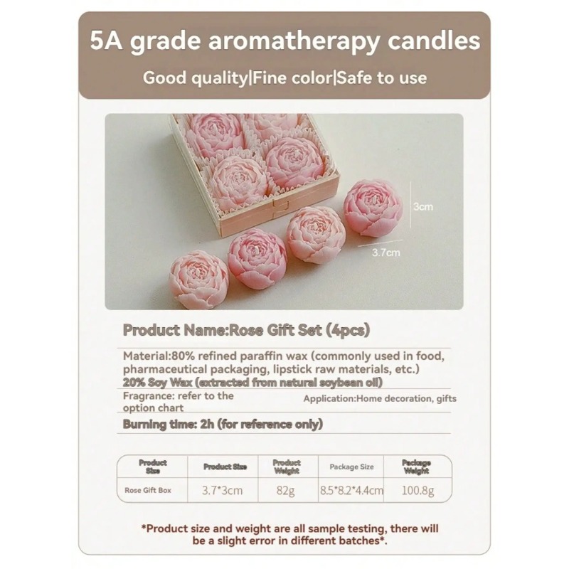 Decorative Handmade Smokeless Candles For Home Decor Wedding Gifts Birthdays 4