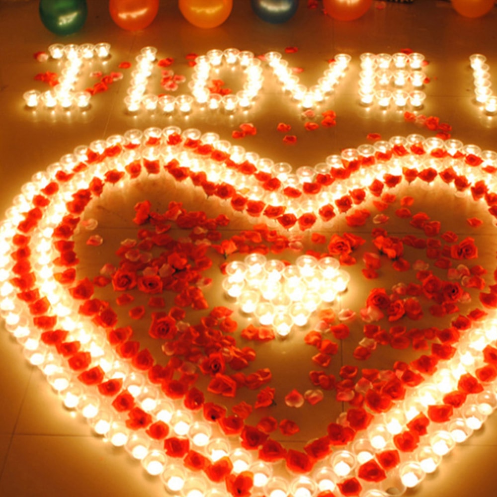 Wedding Anniversary Smokeless Floating Wax Party Decoration, Event Table Lighting, Home Candles