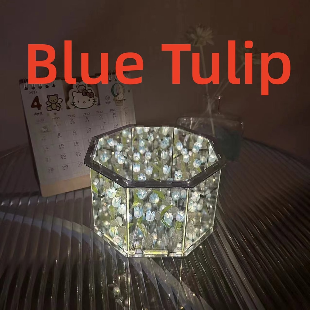 Three-Dimensional Tulip Night Light, DIY Handmade Craft Lamp, LED Birthday Gift