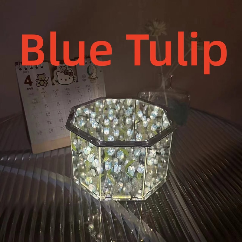 Three-Dimensional Tulip Night Light, DIY Handmade Craft Lamp, LED Birthday Gift