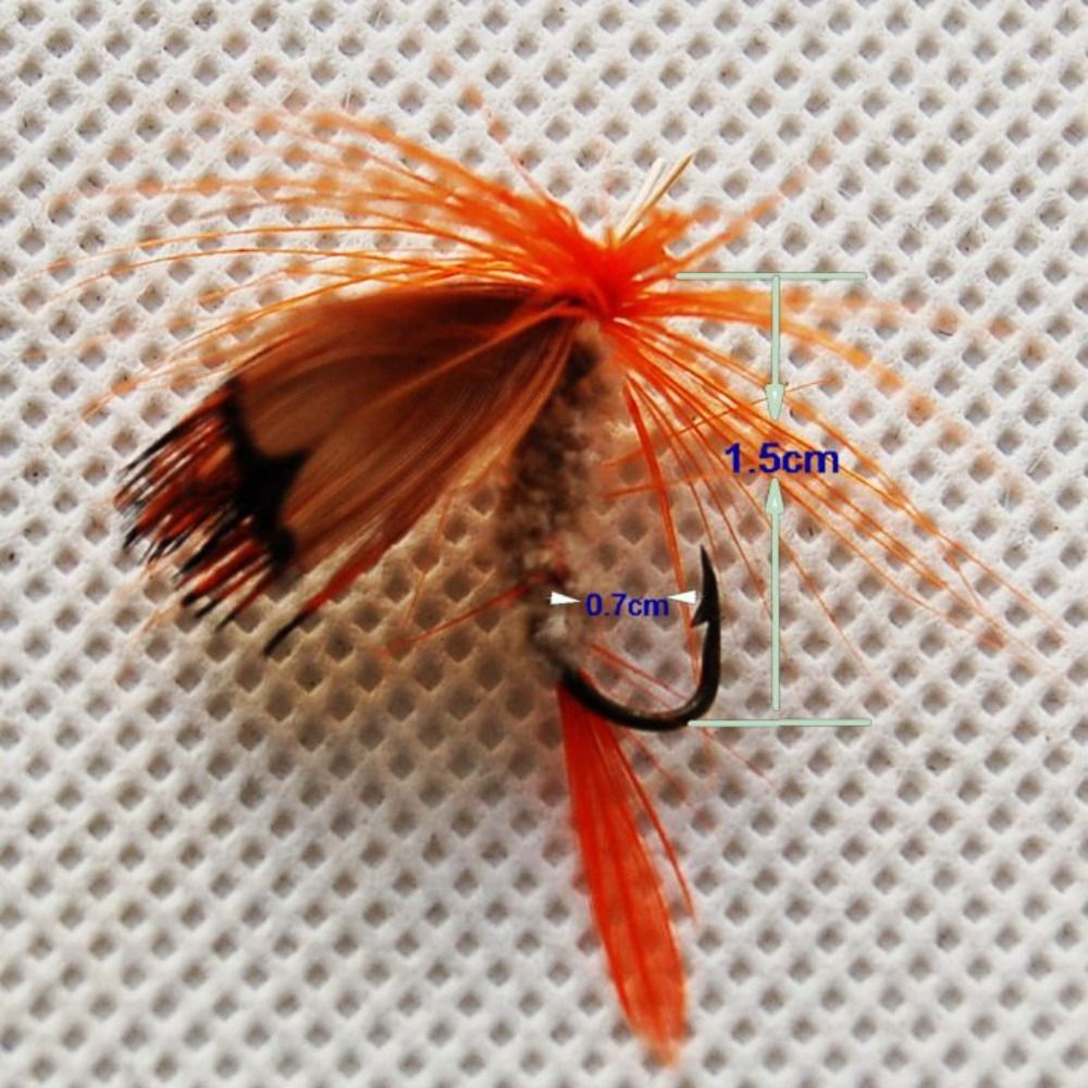 Outdoor Fly Fishing Lures, Steel Sharpened Hook Bait, Feather Dry Fly Tackle