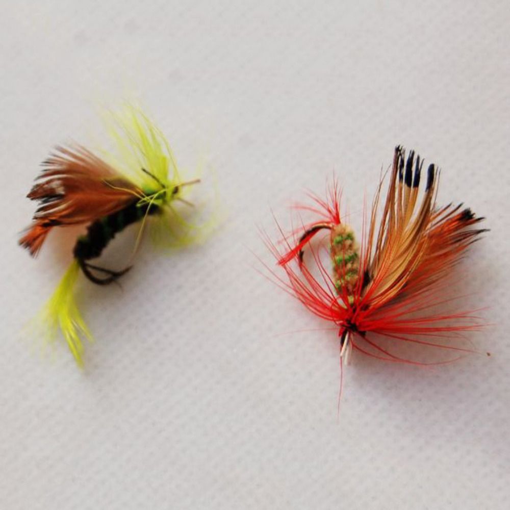 Outdoor Fly Fishing Lures, Steel Sharpened Hook Bait, Feather Dry Fly Tackle