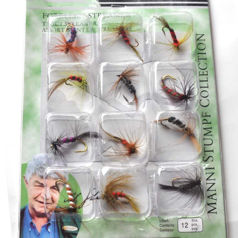 Outdoor Fly Fishing Lures, Steel Sharpened Hook Bait, Feather Dry Fly Tackle