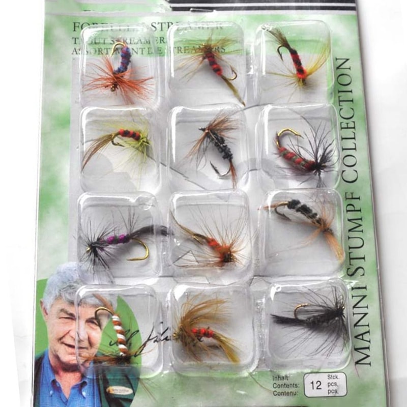 Outdoor Fly Fishing Lures, Steel Sharpened Hook Bait, Feather Dry Fly Tackle
