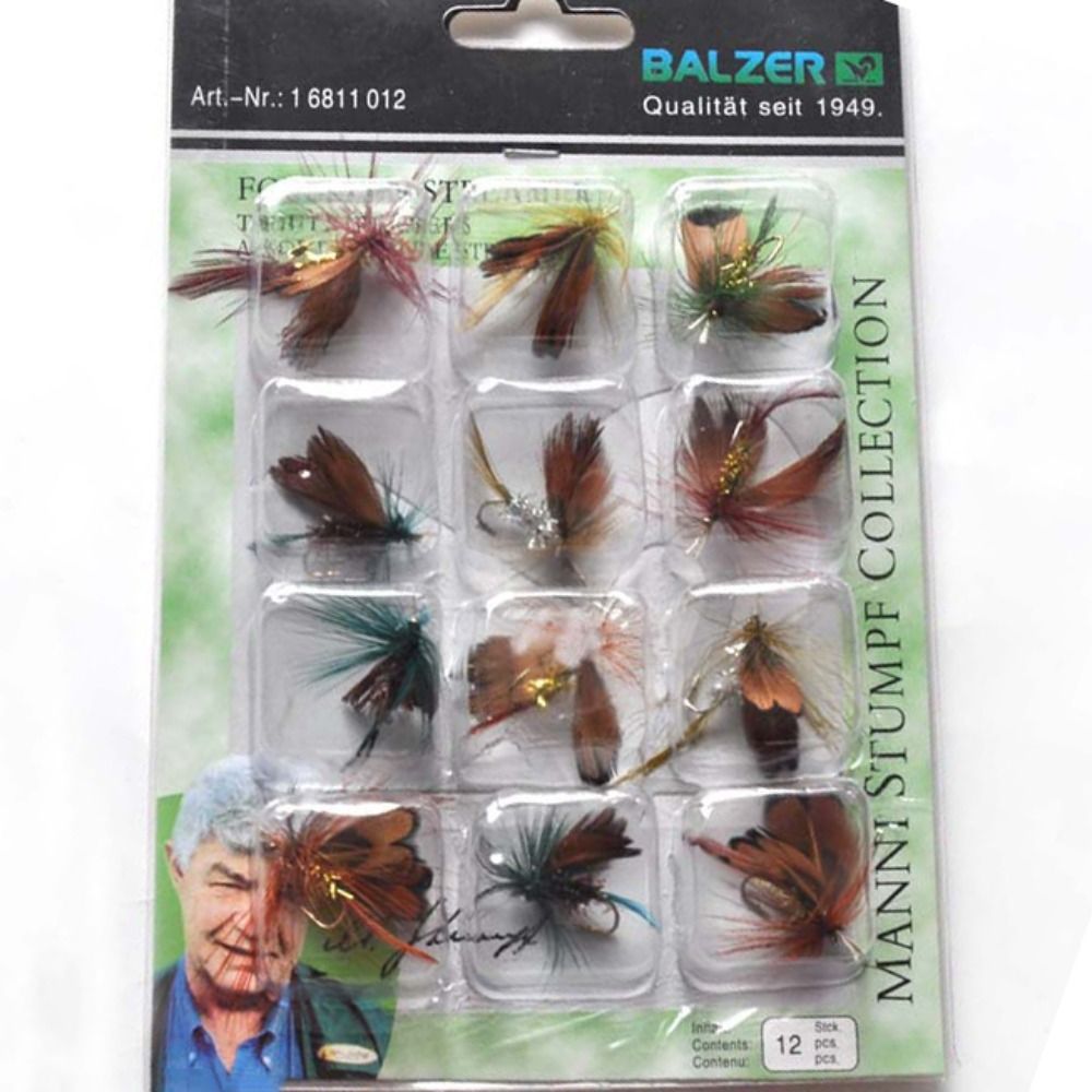 Outdoor Fly Fishing Lures, Steel Sharpened Hook Bait, Feather Dry Fly Tackle