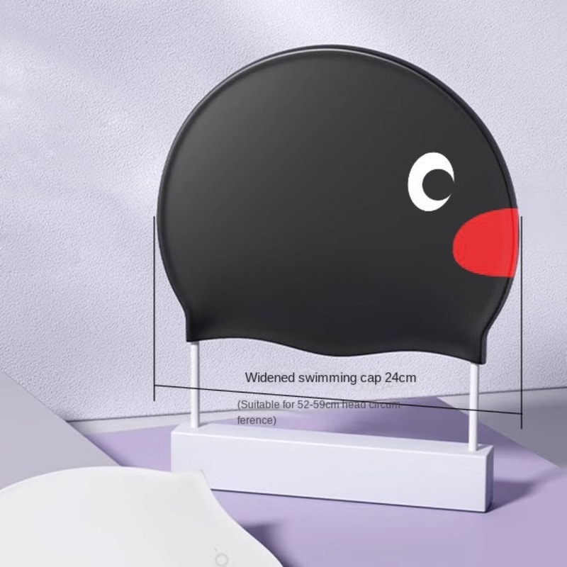 Cute Cartoon Swimming Cap, Elastic Silicone Hat, Professional Ear Protection, Waterproof Swimming Hat