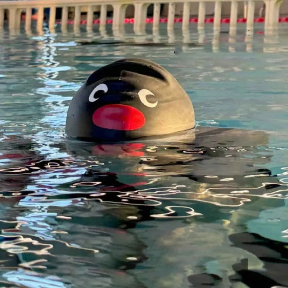 Cute Cartoon Swimming Cap, Elastic Silicone Hat, Professional Ear Protection, Waterproof Swimming Hat