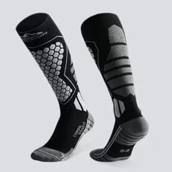 thermal compression ski socks, moisture-wicking anti-slip knee high socks for cold weather, breathable thickened socks