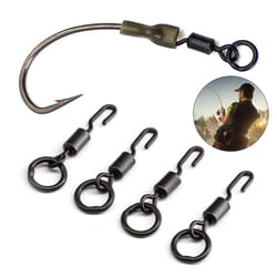 quick change spinner swivel for ronnie rig, durable carp micro hook swivel, tackle connector, portable fishing gear