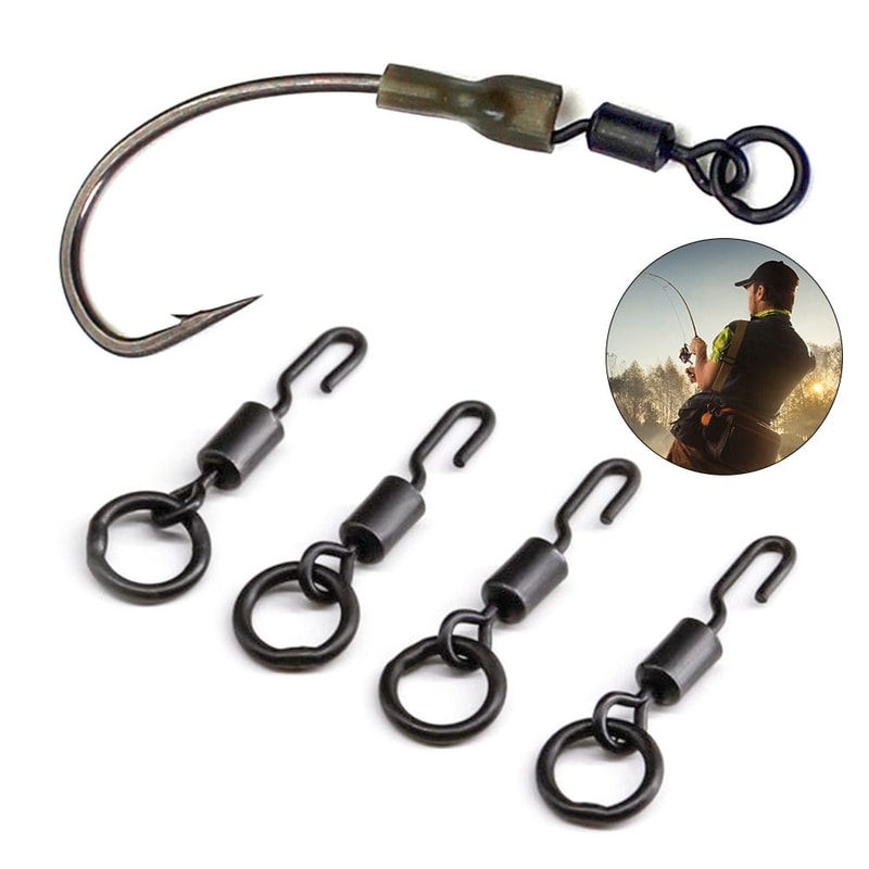 Quick Change Spinner Swivel for Ronnie Rig, Durable Carp Micro Hook Swivel, Tackle Connector, Portable Fishing Gear