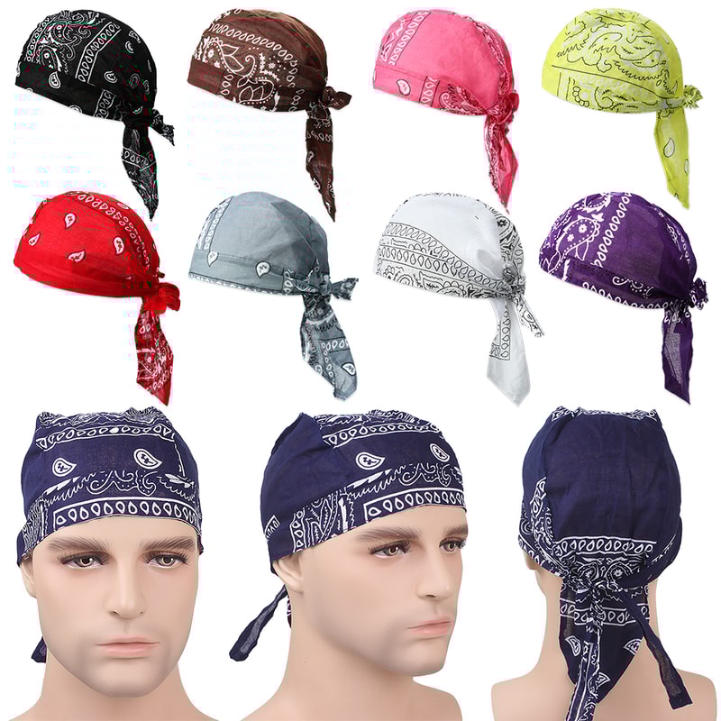 Adjustable Chemo Cap for Men Women, Quick Dry Pirate Hat, Outdoor Sport Bandana Cycling Headscarf