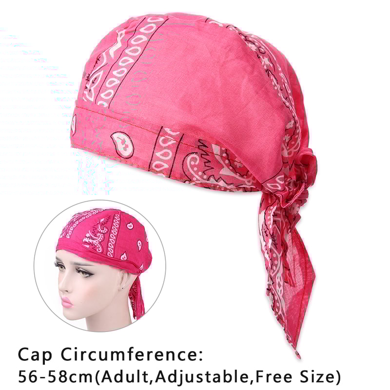 Adjustable Chemo Cap for Men Women, Quick Dry Pirate Hat, Outdoor Sport Bandana Cycling Headscarf