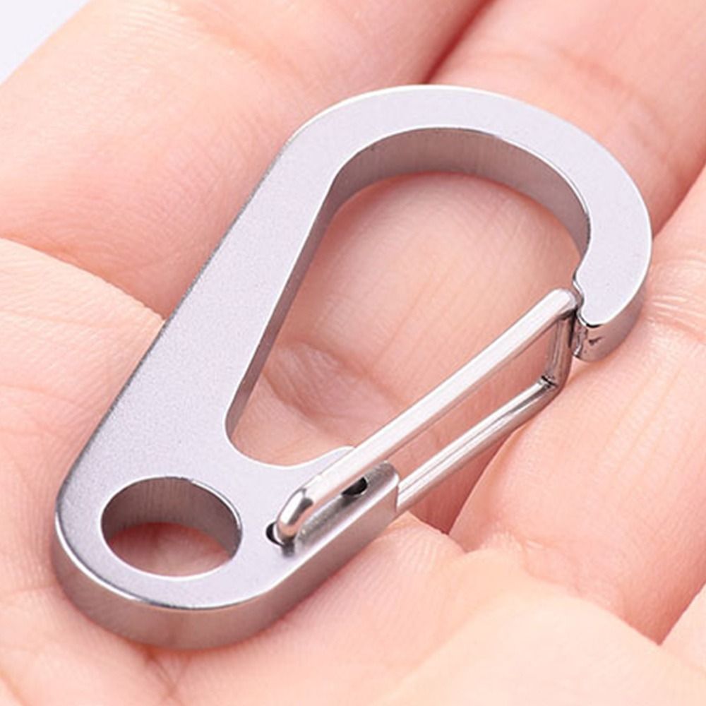 Multifunctional Outdoor Tools Stainless Steel Keychain DShaped Carabiner Spring Quick Hanging Buckl 1