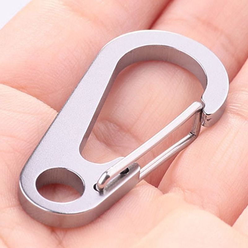 Multifunctional Outdoor Tools Stainless Steel Keychain DShaped Carabiner Spring Quick Hanging Buckl 1