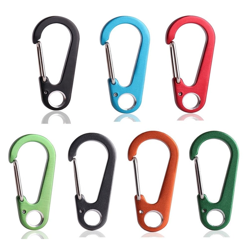Multifunctional Outdoor Tools Stainless Steel Keychain DShaped Carabiner Spring Quick Hanging Buckl 4