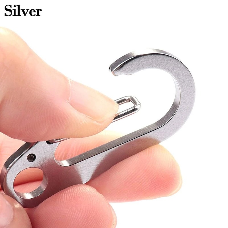 Multifunctional Outdoor Tools Stainless Steel Keychain DShaped Carabiner Spring Quick Hanging Buckl 8