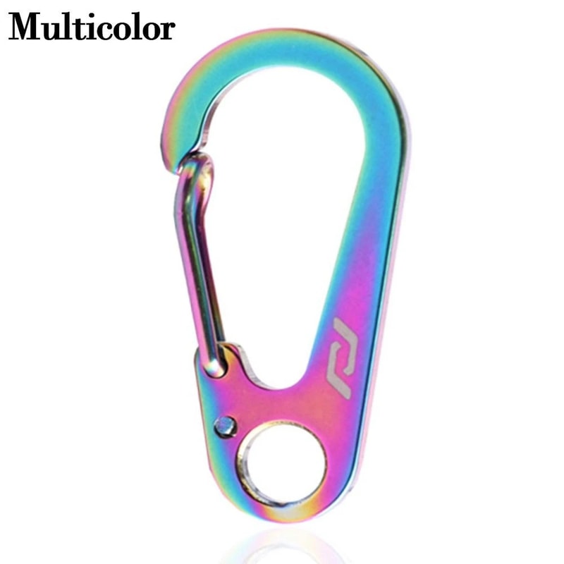 Multifunctional Outdoor Tools Stainless Steel Keychain DShaped Carabiner Spring Quick Hanging Buckl 9