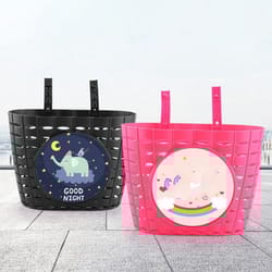 scooter front basket with sticker, bicycle storage bag, cycling accessory for kids