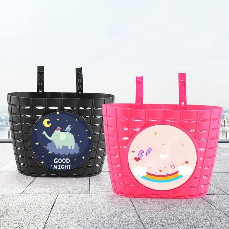 Scooter Front Basket With Sticker Bicycle Storage Bag Cycling Accessory For Kids 0