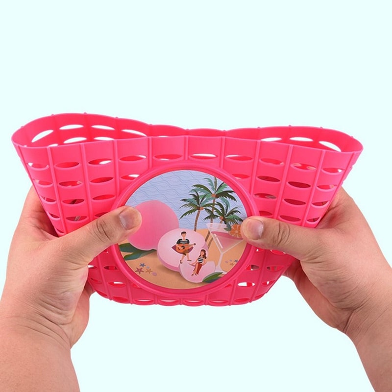 Scooter Front Basket With Sticker Bicycle Storage Bag Cycling Accessory For Kids 3